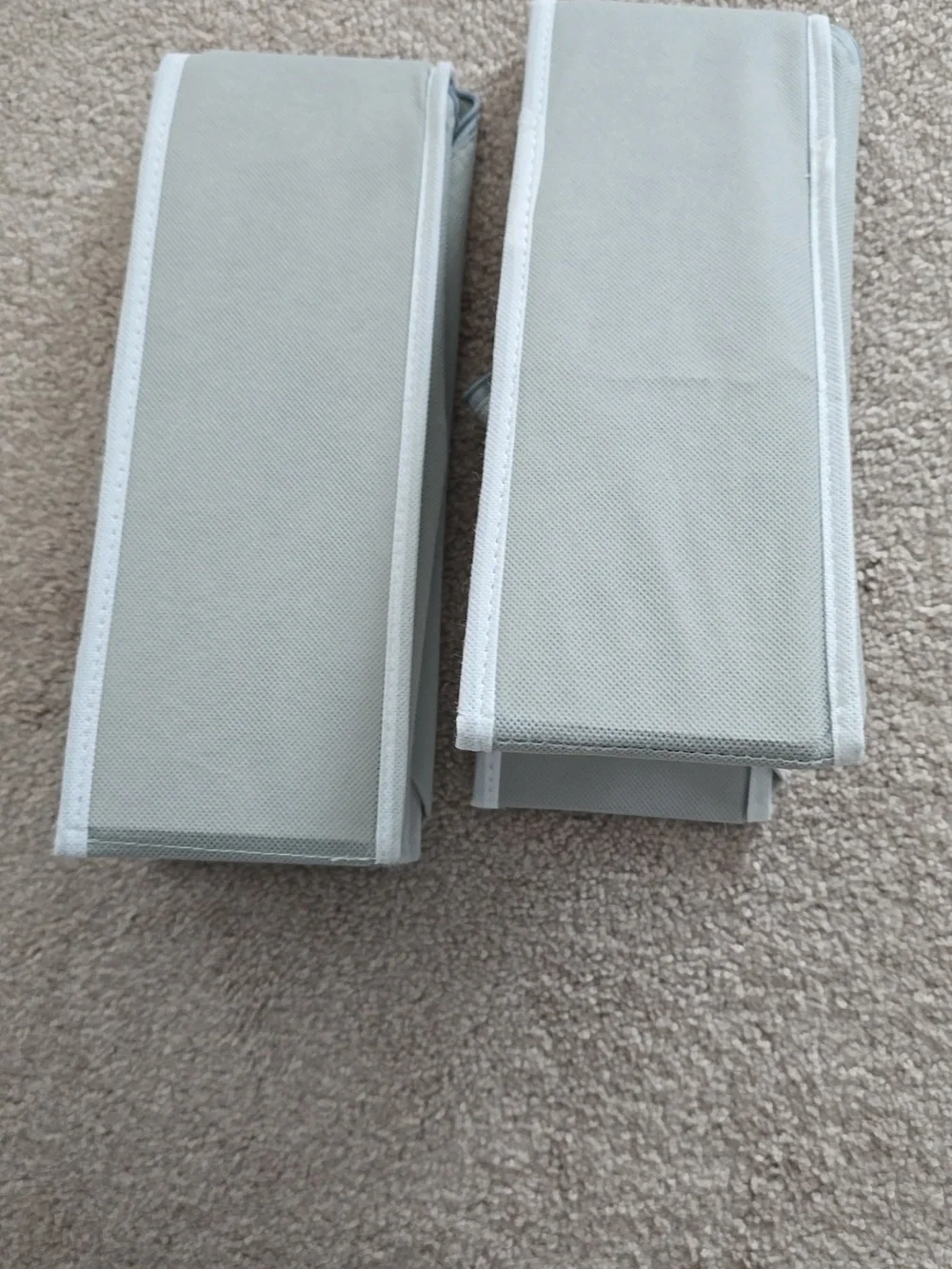 Gray Fabric Collapsible Drawer Organizer Bins for Home Storage 12×12×4 Inches